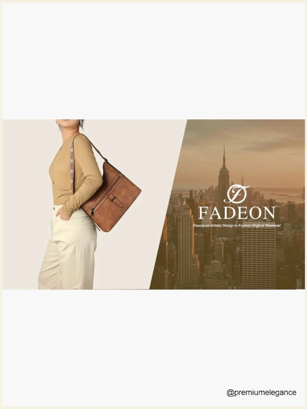Designer Leather Crossbody Hobo Shoulder Bag with Adjustable Straps